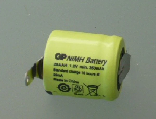 GP25AAH NiMh 1/3AA 1,2V 250mAh Industrieel 1 GP25AAH NiMh 1/3AA 1,2V 250mAh Industrieel