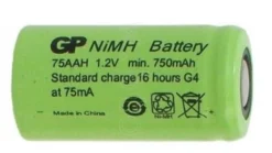 GP75AAH1A1P NiMh 2/3AA 1,2V 750mAh Met Sold Lippen
